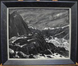 Sir John 'Kyffin' Williams RA (Welsh 1918-2006), 'Cwm Idwal', watercolours, signed with initials. 40