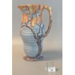 Carlton Ware relief moulded 'Autumn' jug of ribbed form, decorated with leaves and acorns. Printed