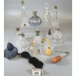 Box of assorted glass scent bottles/atomisers. (B.P. 21% + VAT)