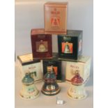 Six Bell's Wade Old Scotch whisky Christmas decanters all in original boxes, dated 1994, 95, 96, 97,