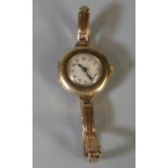 Lady's 9ct gold faced bracelet wristwatch. (B.P. 21% + VAT)