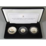 Jubilee Mint the 95th Birthday of Queen Elizabeth II fine silver proof three coin collection in