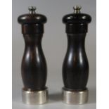 Pair of modern silver mounted salt and pepper grinders. (B.P. 21% + VAT)