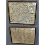Two original Kip maps; 'Essexia' (Essex) and 'Wiltoniae' (Wiltshire). 30 x 36cm approx each. Hogarth