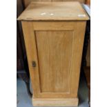 19th Century stripped pine bedside pot cupboard. 39cm wide approx. (B.P. 21% + VAT)