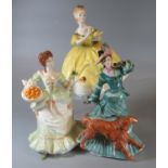 Two Royal Doulton bone china figurines to include Autumntime HN3621 and The Last Walts HN2315,