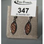 A Pair of Clogau silver drop earrings. (B.P. 21% + VAT)