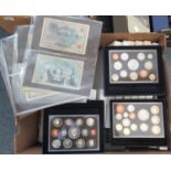 Large collection of The United Kingdom proof coin sets various years including 2012, 2007, 1993,