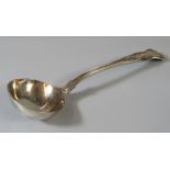 19th Century silver ladle, London hallmarks. 3 troy ozs approx. (B.P. 21% + VAT)