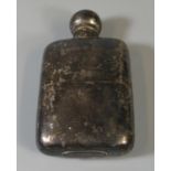 Late Victorian silver travelling hip flask marked M.W.E from E.A.R 1897, rubbed hallmarks, appearing