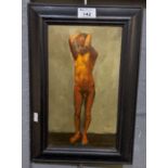 David Killrington, full length male nude, oils on canvas. 28 x 17cm approx. Fountain Fine Art