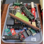 Tray of play worn Diecast model vehicles, vintage cars, locomotives, etc. (B.P. 21% + VAT)