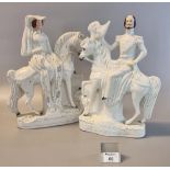 Companion pair of 19th century Staffordshire pottery equestrian figures 'Duke of Cambridge' and '