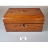 19th Century mahogany lady's work box with lozenge parquetry decoration. (B.P. 21% + VAT)