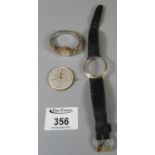 Mappin & Webb quartz gent's wristwatch with leather strap, marked 'British Railways bought in