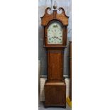 Early 19th Century Welsh oak cased 8 day longcase clock, the face marked M Godfrey, Cowbridge, the