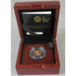 2014 UK quarter-sovereign gold proof coin in original box with COA. (B.P. 21% + VAT)