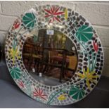 Modern circular mosaic floral and foliate design mirror. (B.P. 21% + VAT)