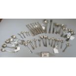 Bag of assorted silver and silver plate flatware to include; forks, marrow scoop, various spoons