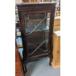 20th Century mahogany single china display cabinet with glass shelves, astragal glazed door on