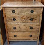 Early 20th Century oak straight fronted bedroom chest of four drawers. 74cm wide approx. (B.P. 21% +