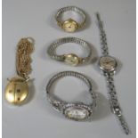 Bag of assorted lady's wristwatches and a beetle pendant on chain. (B.P. 21% + VAT)