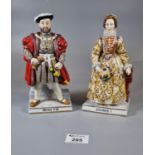 Two continental porcelain figurines, Henry VIII and Elizabeth I. (2) (B.P. 21% + VAT)