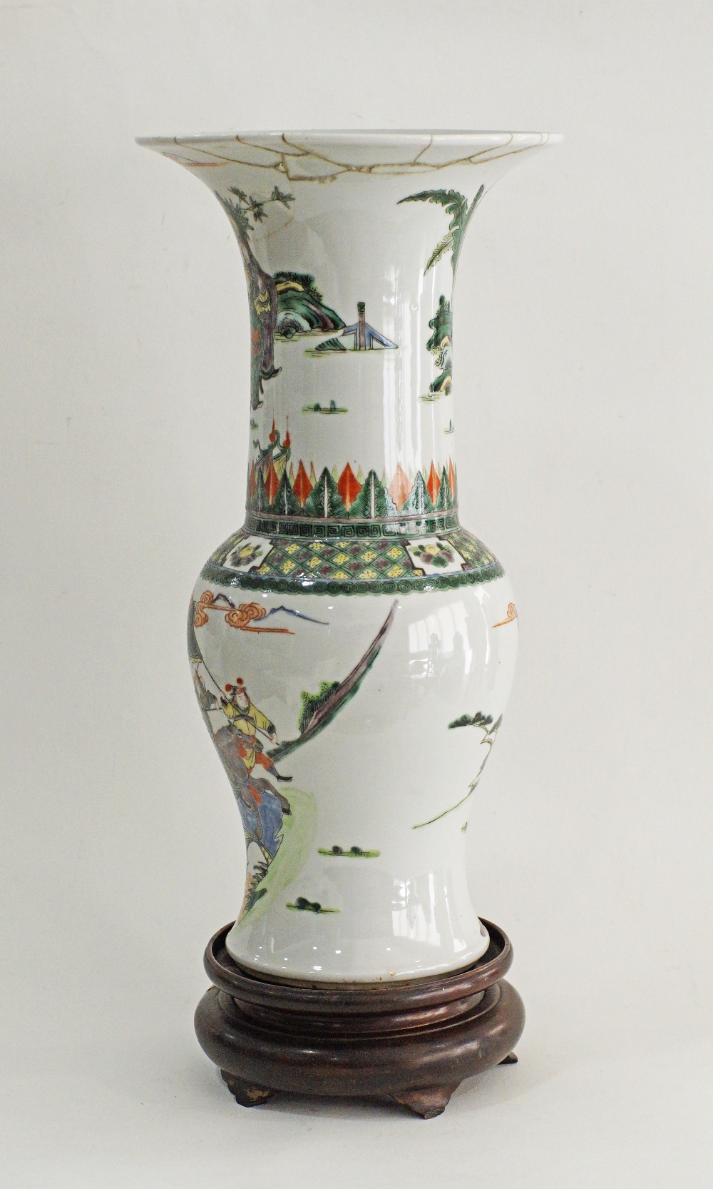 Chinese famille verte porcelain YenYen vase - Image 2 of 14