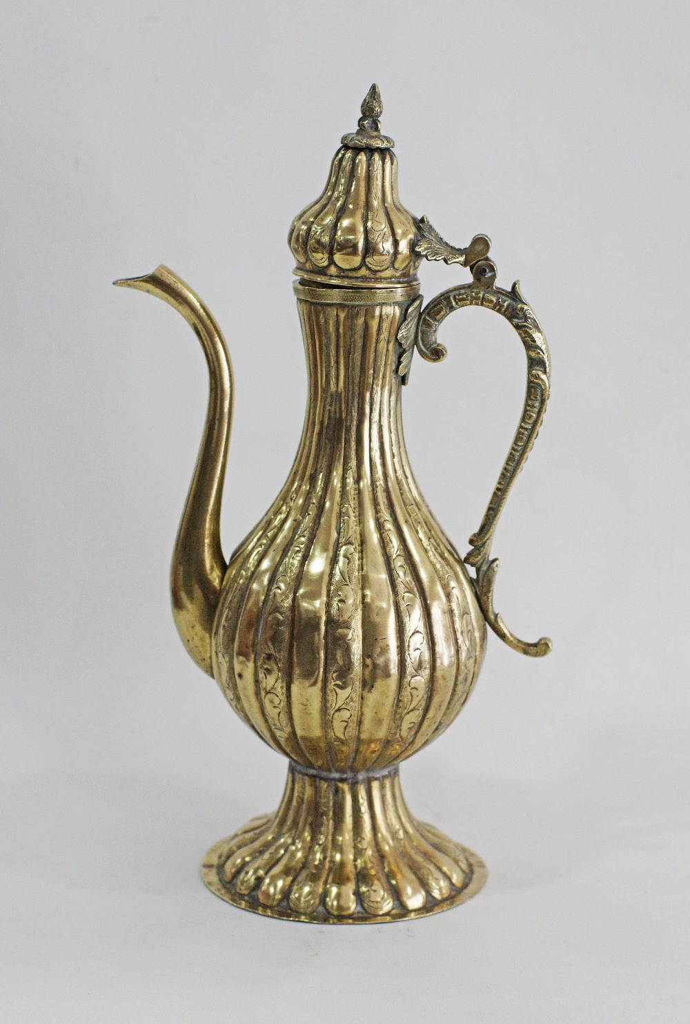 Turkish Ottoman brass ewer / coffee pot / tombak. - Image 5 of 8