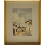Unidentified artist Watercolour of a Cypriot village