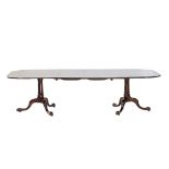 Queen Anne Style Double Pedestal Mahogany Dining Table