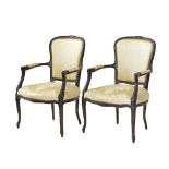 Louis XV style open armchairs