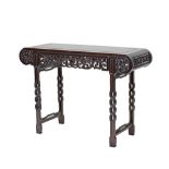 A Chinese carved rosewood console