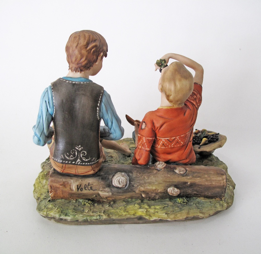 Capodimonte porcelain figure of two boys - Image 2 of 3