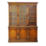 A George III / Gothic style mahogany two part library bookcase