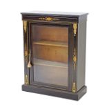 A Victorian inlaid and ebonised display cabinet