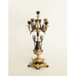 French spelter five candle candelabra