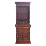 A Flemish / Dutch Renaissance style carved oak two part cabinet / dresser.