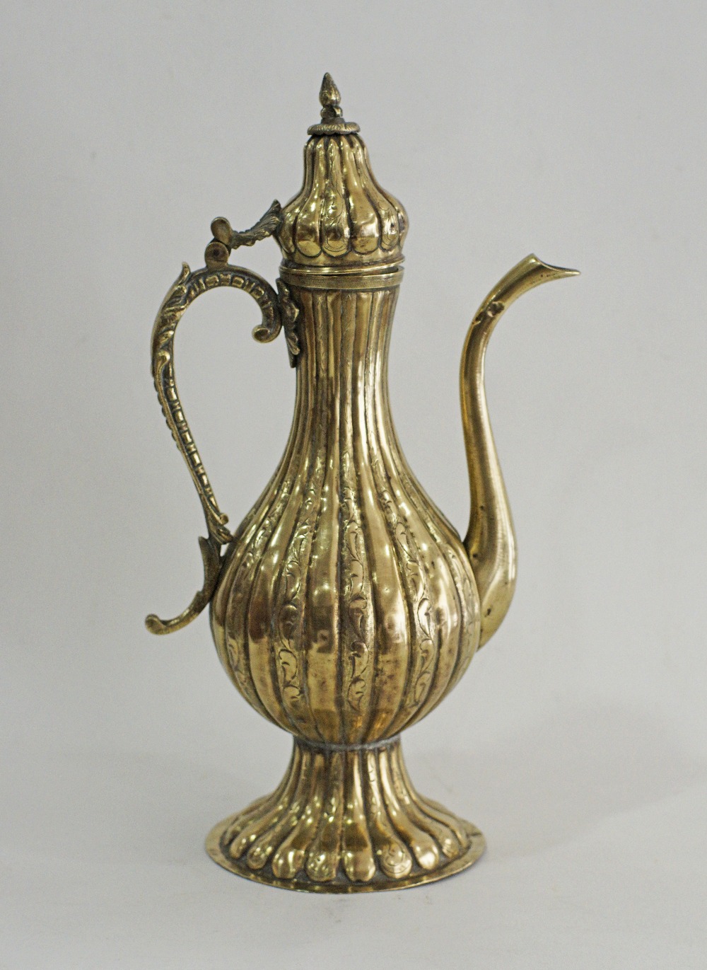 Turkish Ottoman brass ewer / coffee pot / tombak.