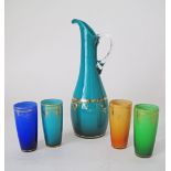 Murano glass pitcher and glasses