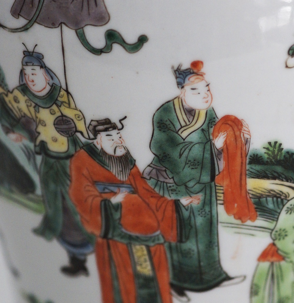 Chinese famille verte porcelain YenYen vase - Image 8 of 14