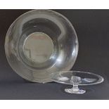 Glass fruit bowl & footed cake stand