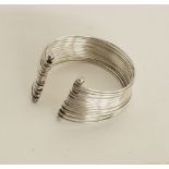 Silver Multi-Band Cuff Bracelet.