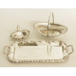 Silver plated tray and baskets