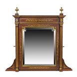 A large French Louis XVI style Tabernacle overmantel wall mirror