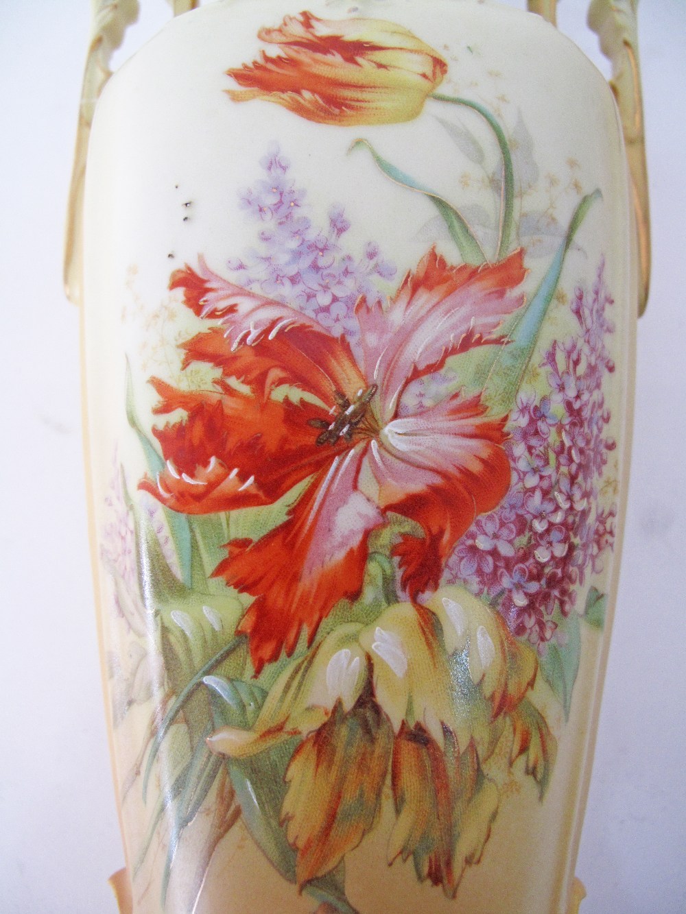 Art Nouveau Austrian porcelain two handled vase - Image 4 of 4