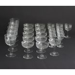 1930s hand blown and etched glasses