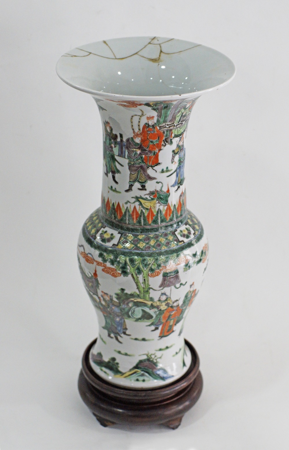 Chinese famille verte porcelain YenYen vase - Image 3 of 14