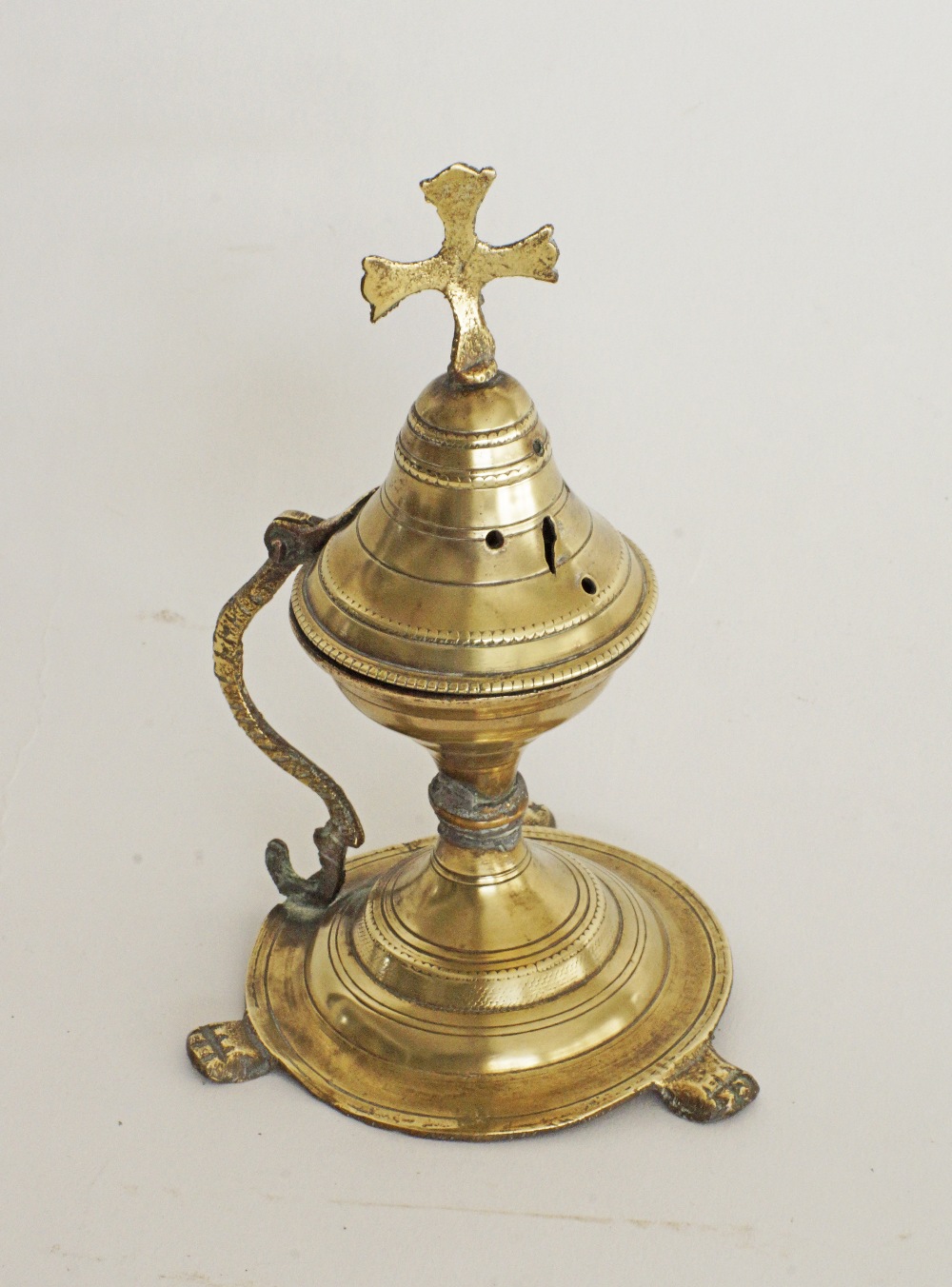 Cypriot brass incense burner - Image 2 of 2