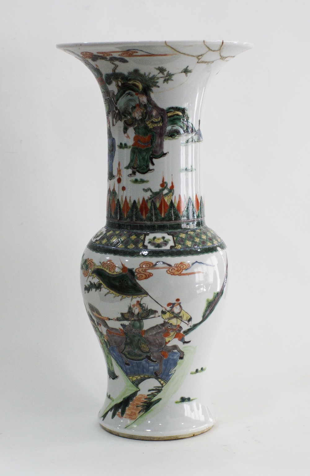 Chinese famille verte porcelain YenYen vase - Image 14 of 14